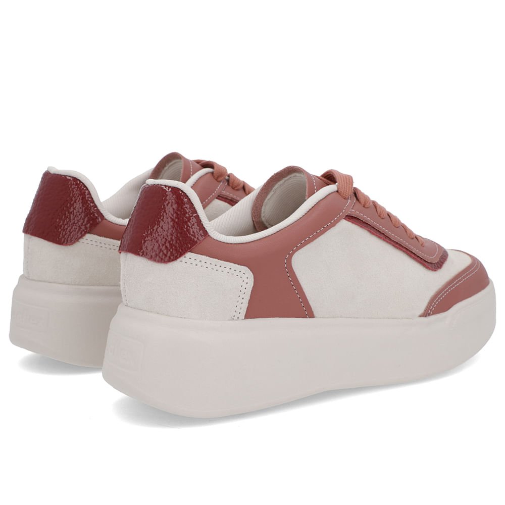 Tênis Rosa Camurça Sola Alta Cadarço Rosa 3