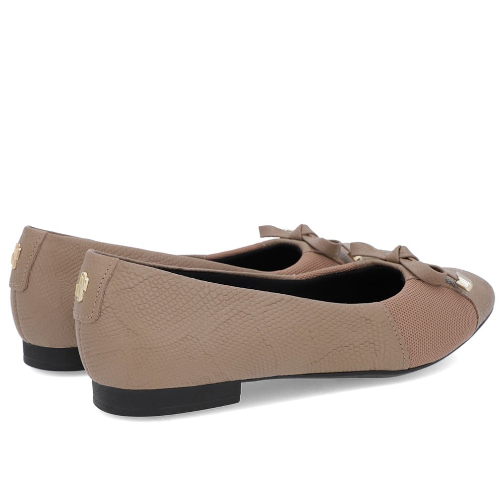 Sapatilha Marrom Clara Couro Textura Marrom 3