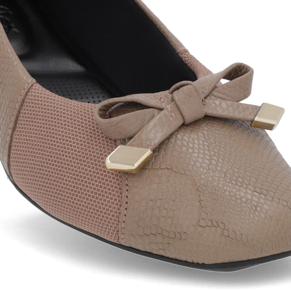 Sapatilha Marrom Clara Couro Textura Marrom 4