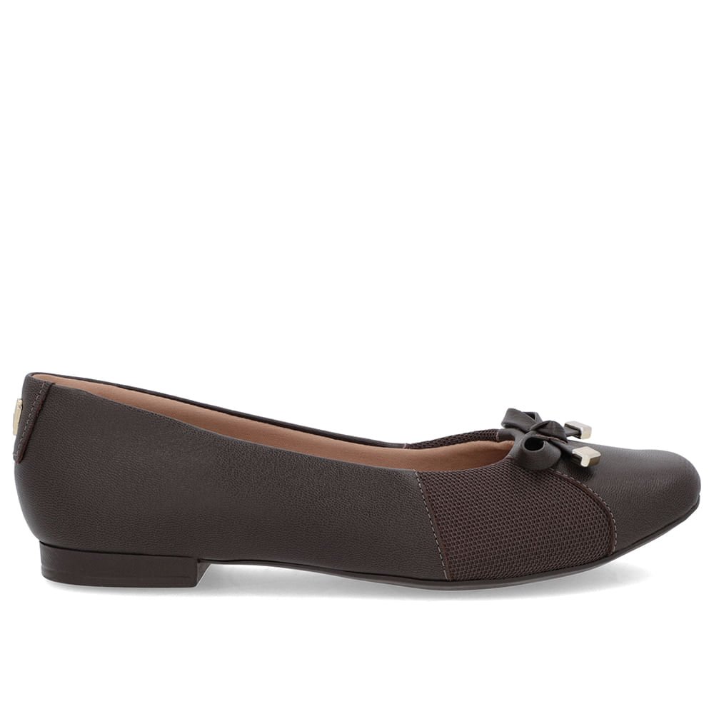 Sapatilha Marrom Couro Lisa