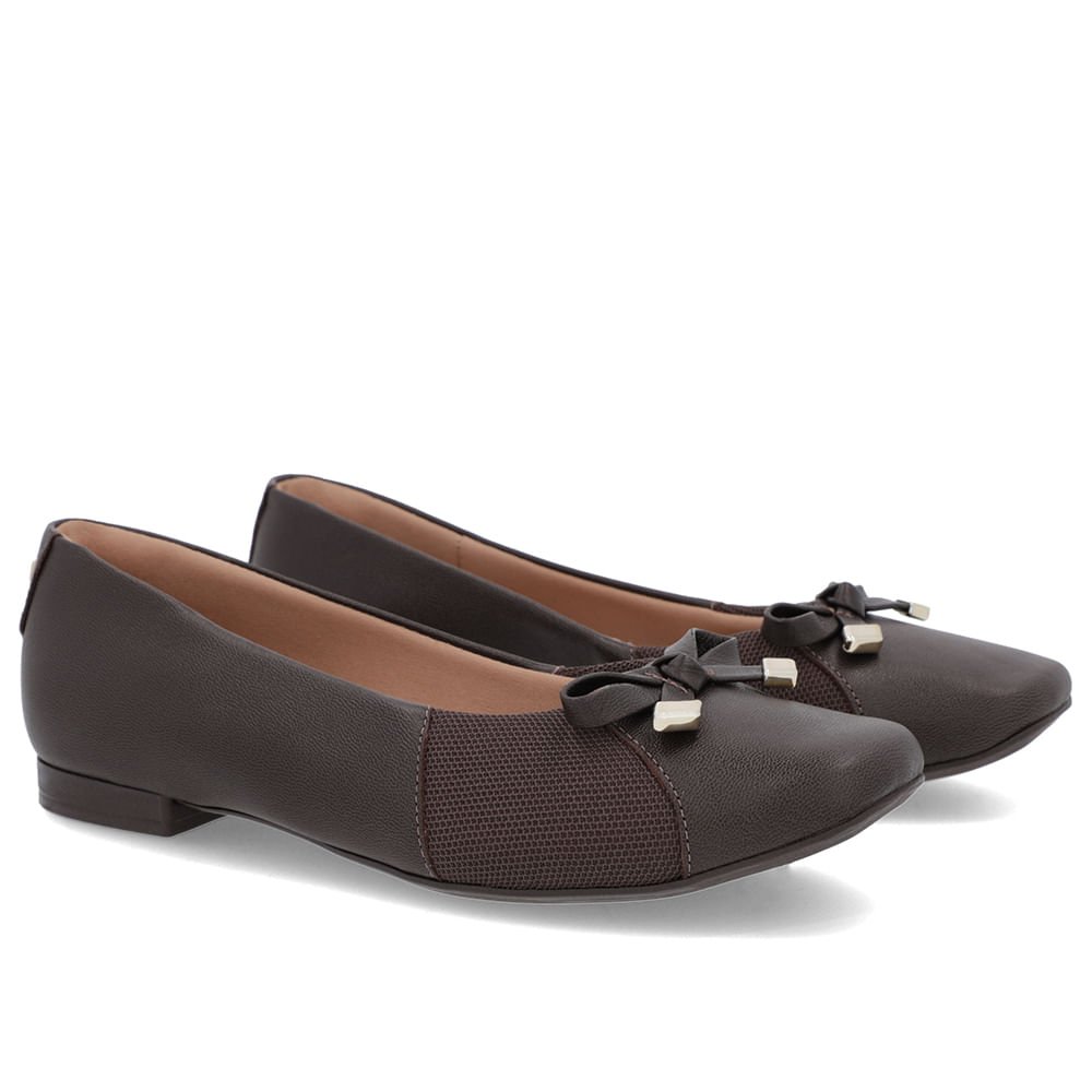 Sapatilha Marrom Couro Lisa Marrom 2