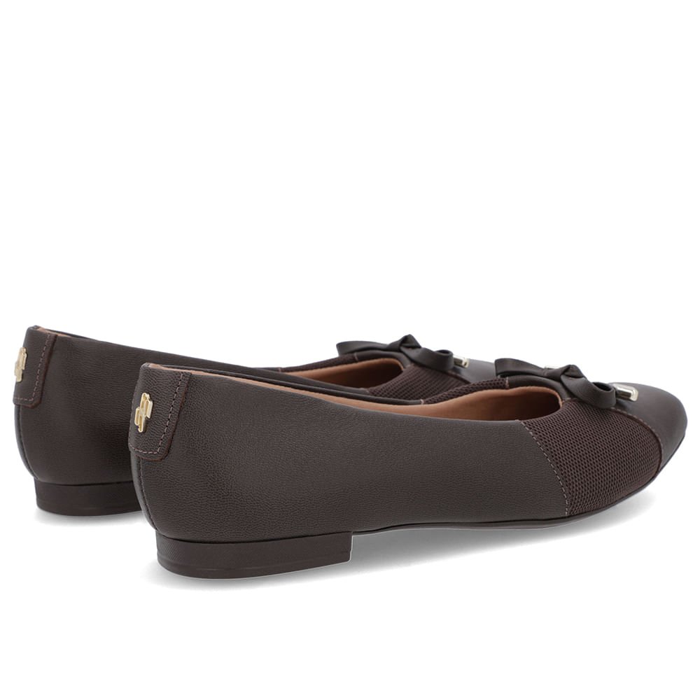 Sapatilha Marrom Couro Lisa Marrom 3