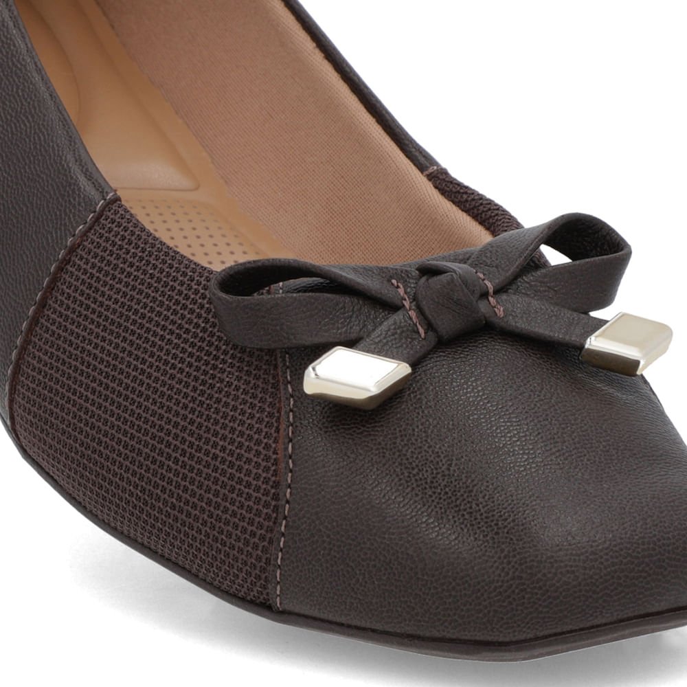 Sapatilha Marrom Couro Lisa Marrom 4