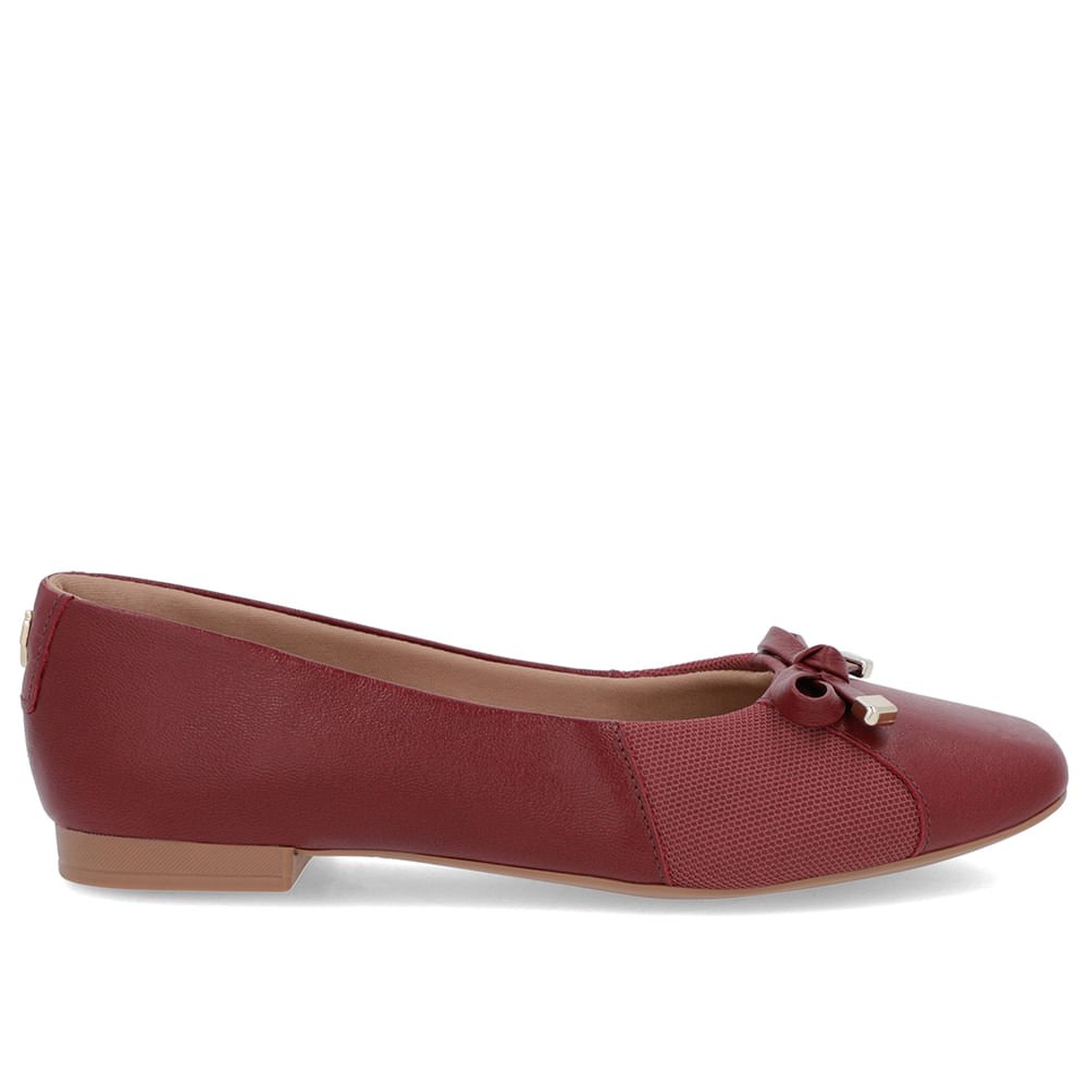 Sapatilha Vermelha Couro Lisa