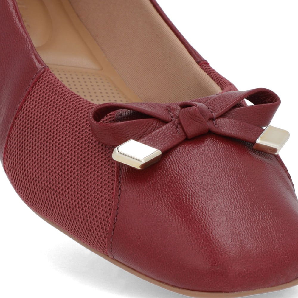 Sapatilha Vermelha Couro Lisa Vermelho 4