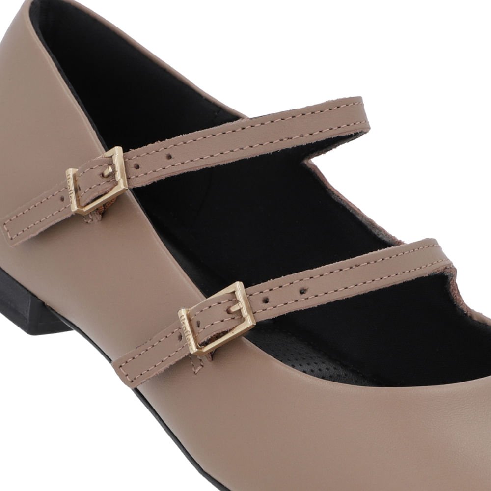 Sapatilha Marrom Clara Couro Tiras Fivelas Marrom 4