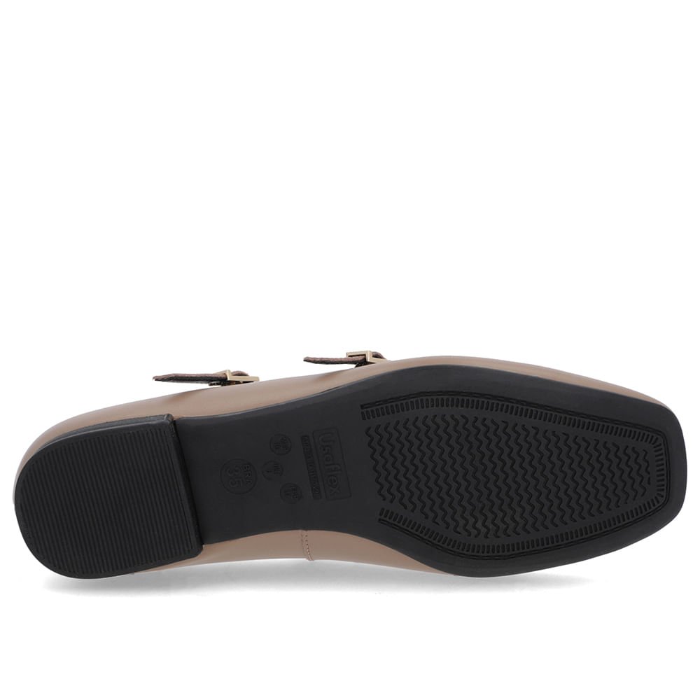 Sapatilha Marrom Clara Couro Tiras Fivelas Marrom 5