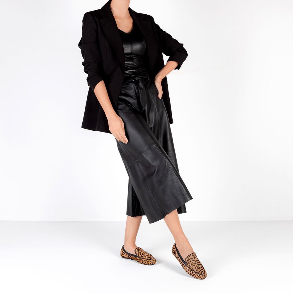 Loafer Pelo Animal Print Bico Redondo Animal Print 4