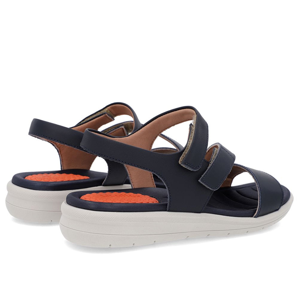 Sandália Couro Azul Ajustes Fecho-Flex Azul 3
