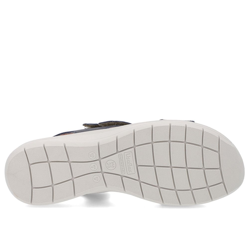 Sandália Couro Azul Ajustes Fecho-Flex Azul 5