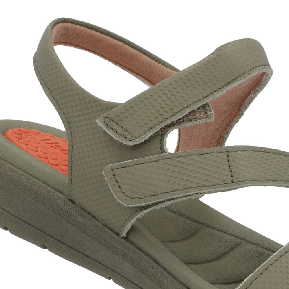 Sandália Couro Verde Ajustes Fecho-Flex Verde 4