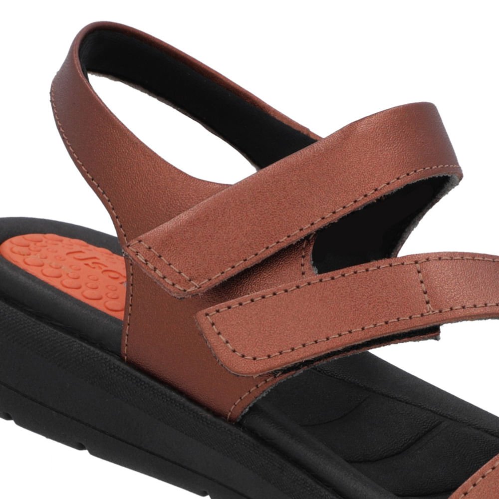 Sandália Couro Cobre Ajustes Fecho-Flex Cobre 4