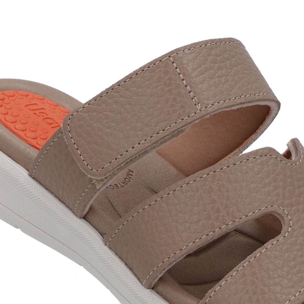 Tamanco Marrom Couro Ajuste Fecho-Flex Marrom 4