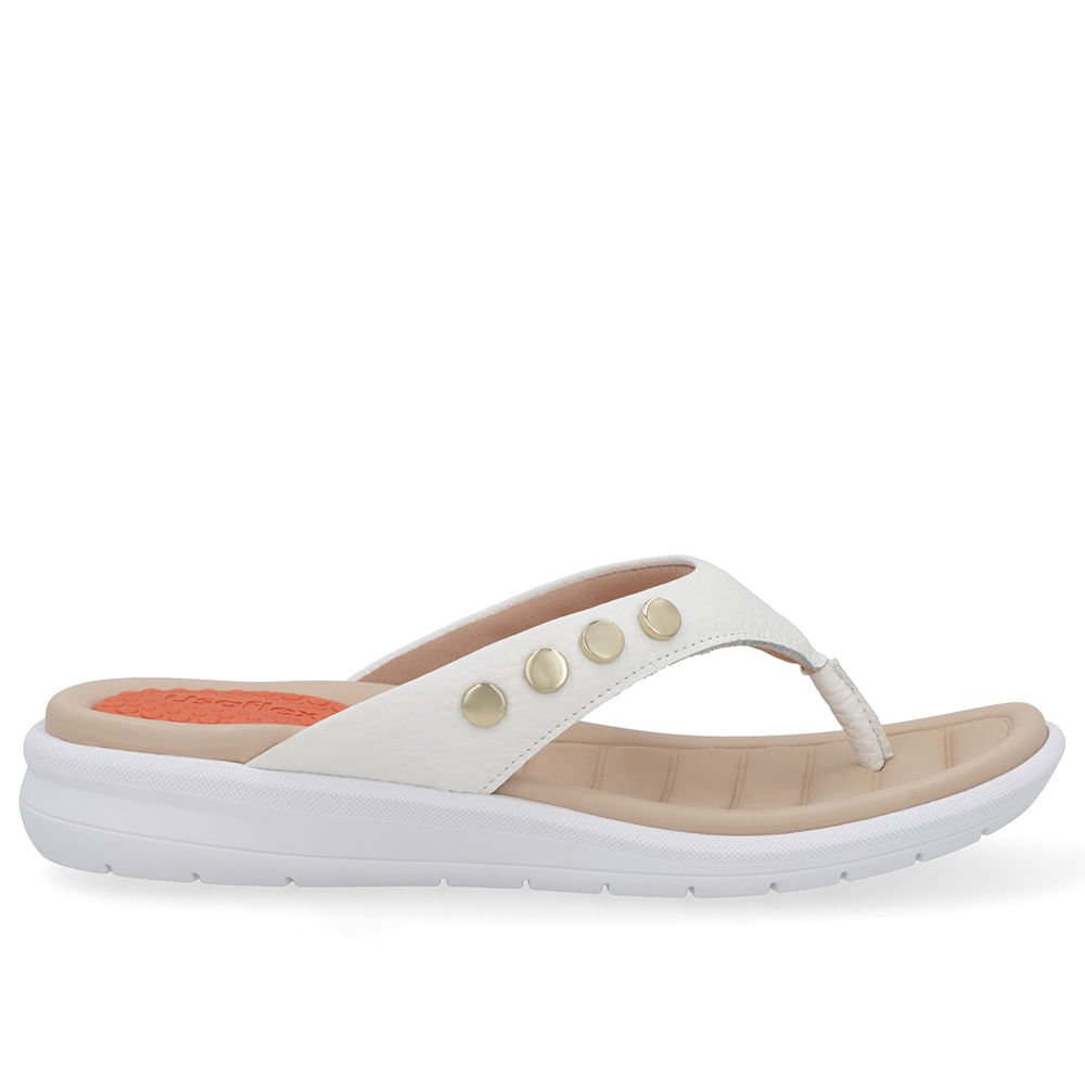 Chinelo Plataforma Couro Branco