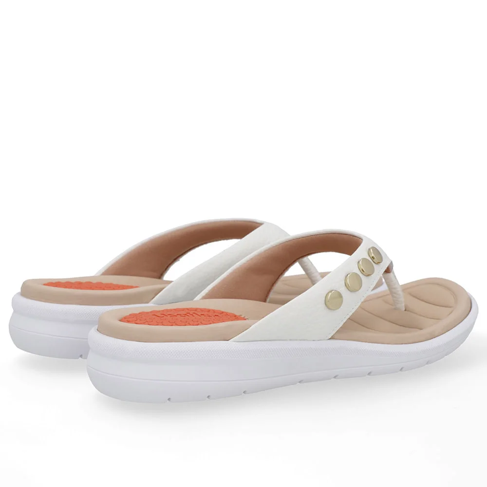 Chinelo Plataforma Couro Branco Branco 3