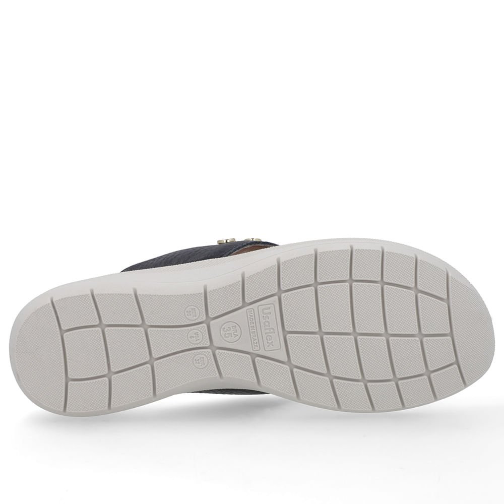 Chinelo Plataforma Couro Azul Azul 5