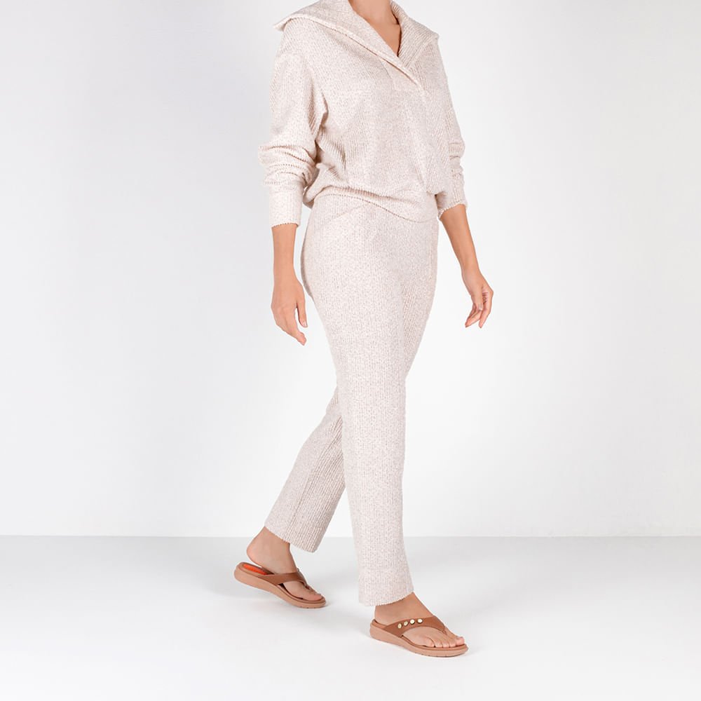 Chinelo Plataforma Couro Marrom Marrom 4