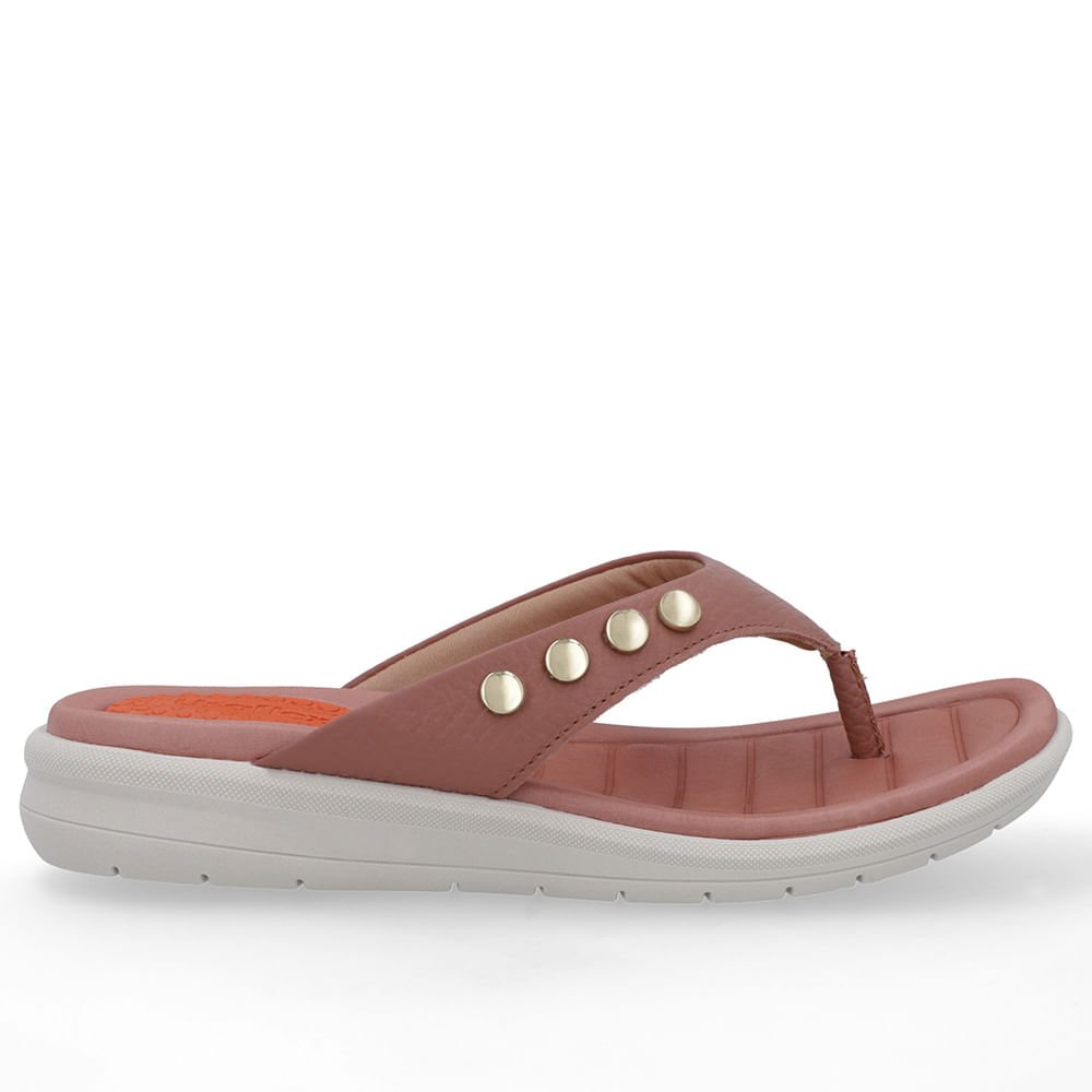 Chinelo Plataforma Couro Rosa