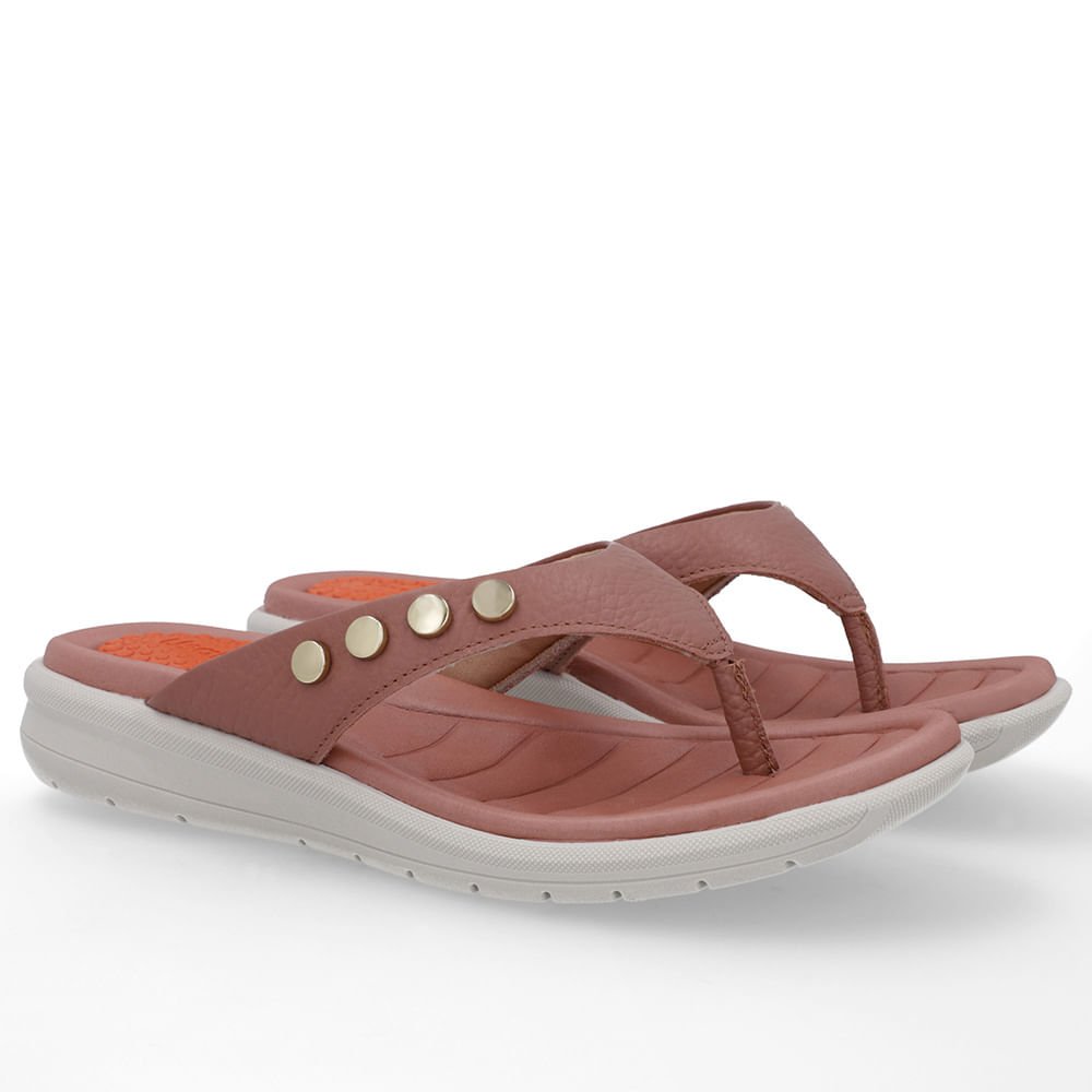 Chinelo Plataforma Couro Rosa Rosa 2