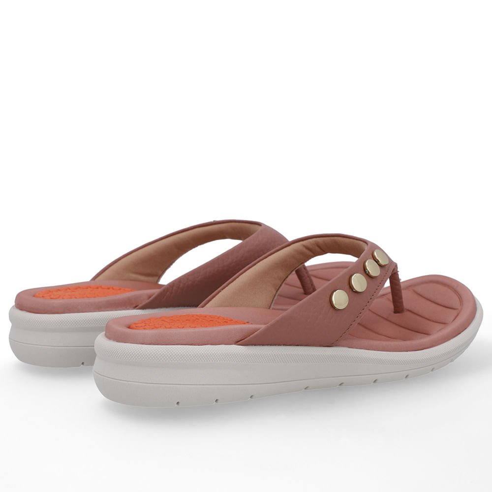 Chinelo Plataforma Couro Rosa Rosa 3