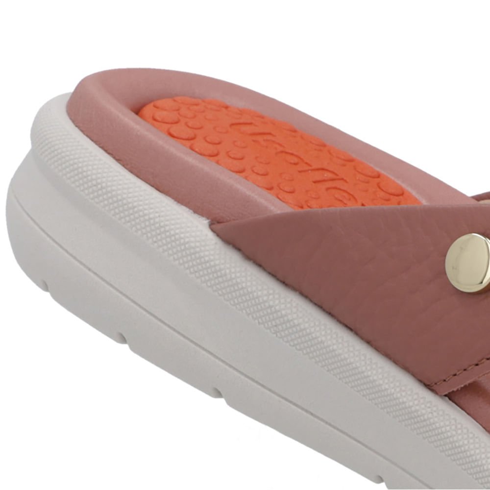 Chinelo Plataforma Couro Rosa Rosa 4