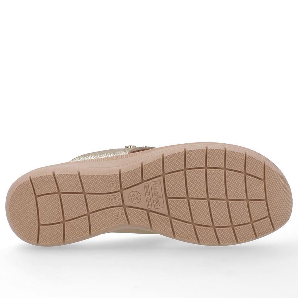 Chinelo Plataforma Couro Dourado Dourado 5