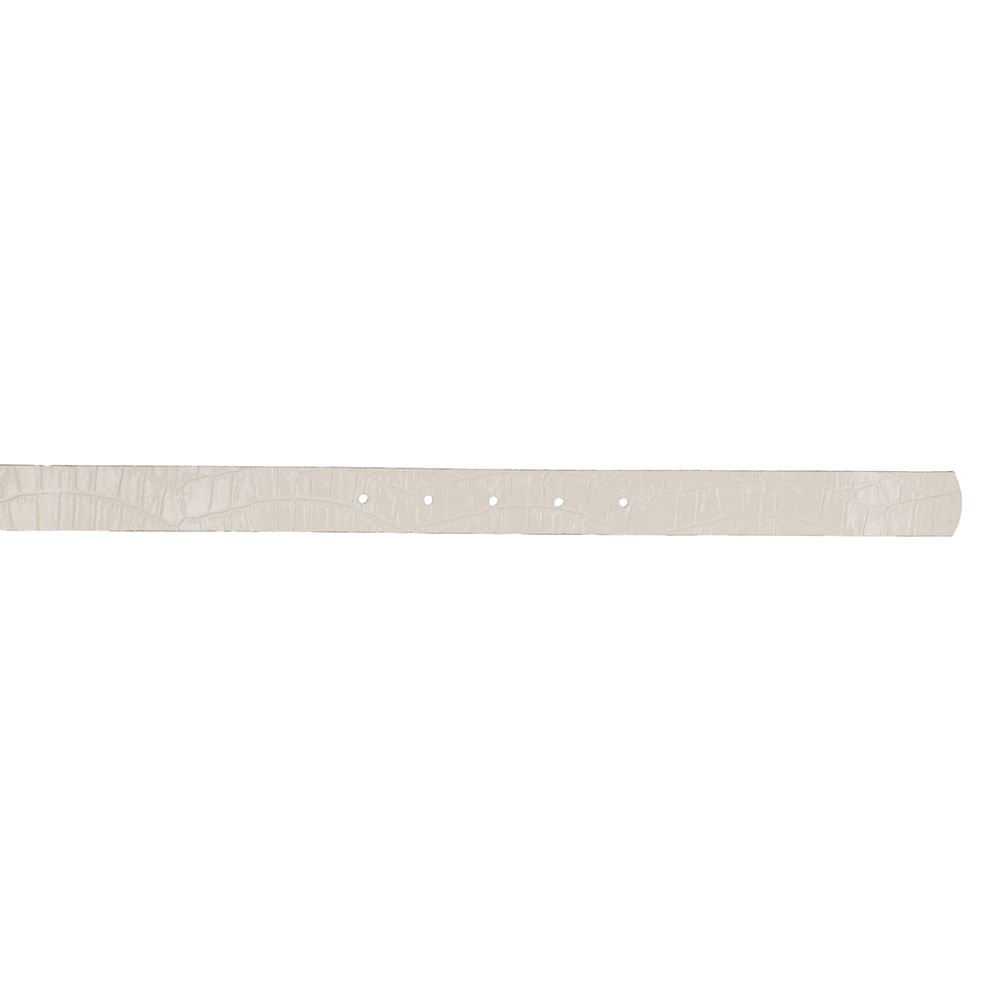 Cinto Couro Croco Branco Marfim Fivela Quadrada Branco 4
