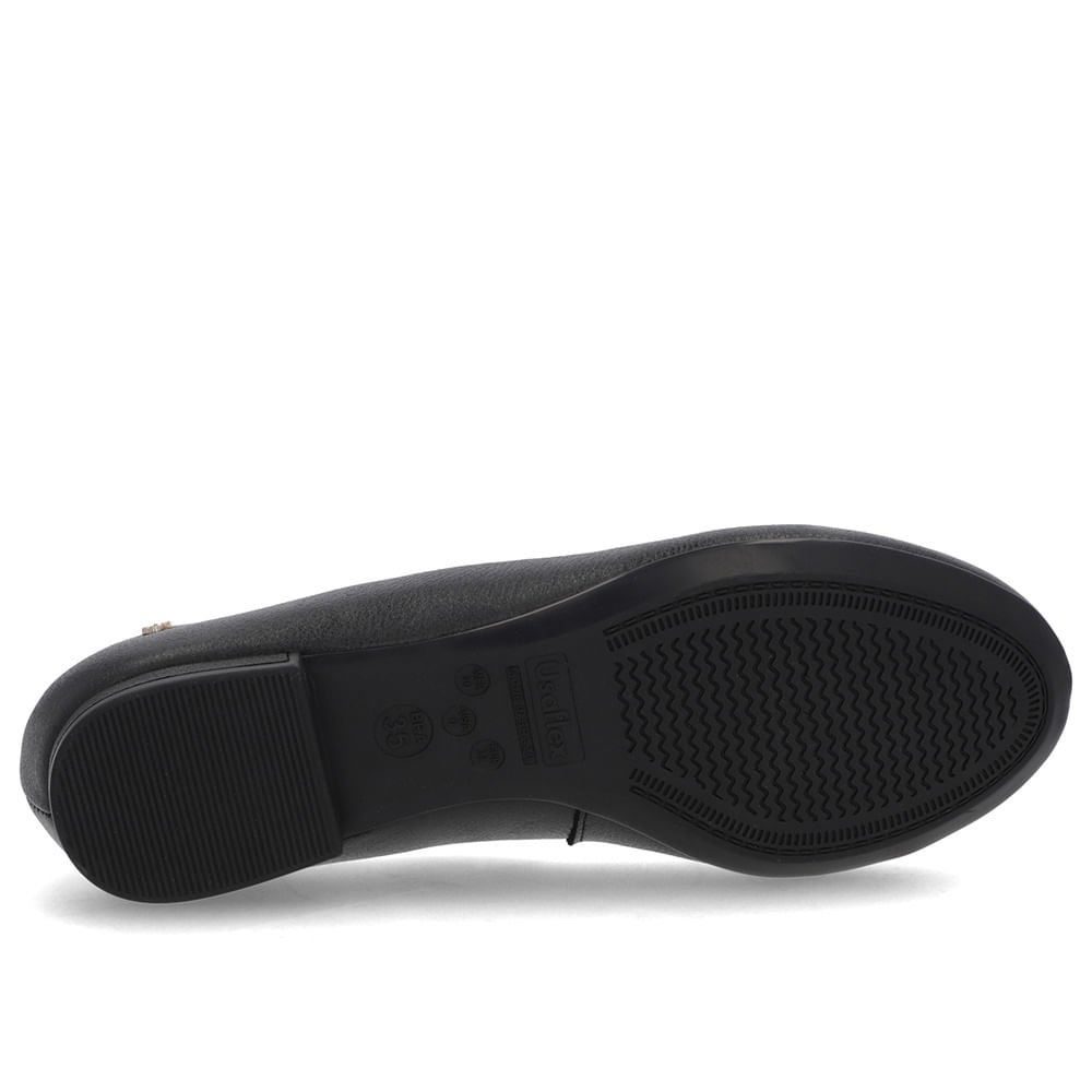 Sapatilha Preta Couro Lisa Preto 5