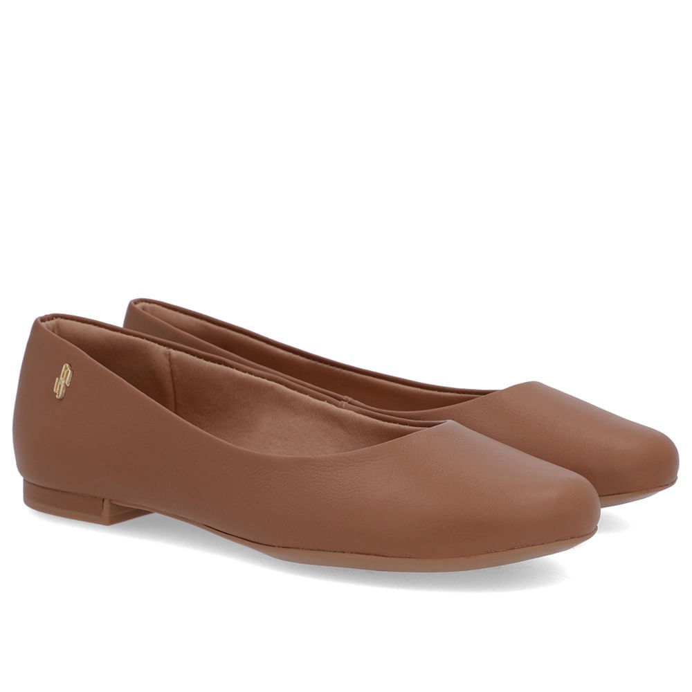 Sapatilha Marrom Caramelo Couro Lisa Marrom 2