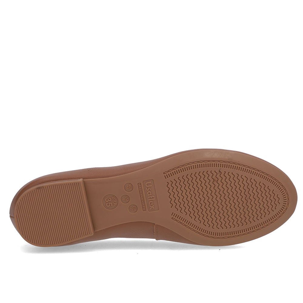 Sapatilha Marrom Caramelo Couro Lisa Marrom 5