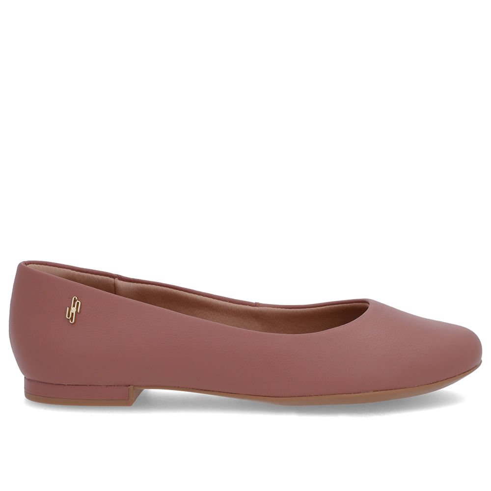 Sapatilha Rosa Vintage Couro Lisa