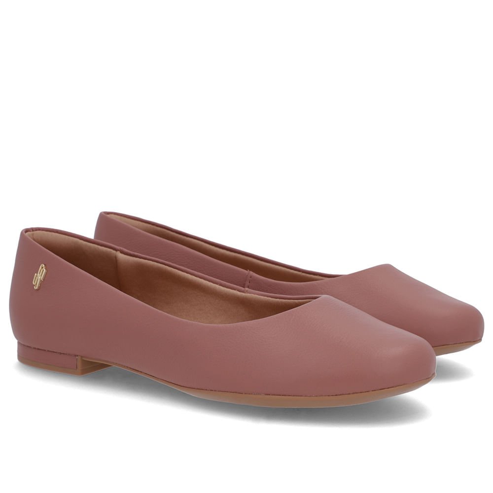 Sapatilha Rosa Vintage Couro Lisa Rosa 2