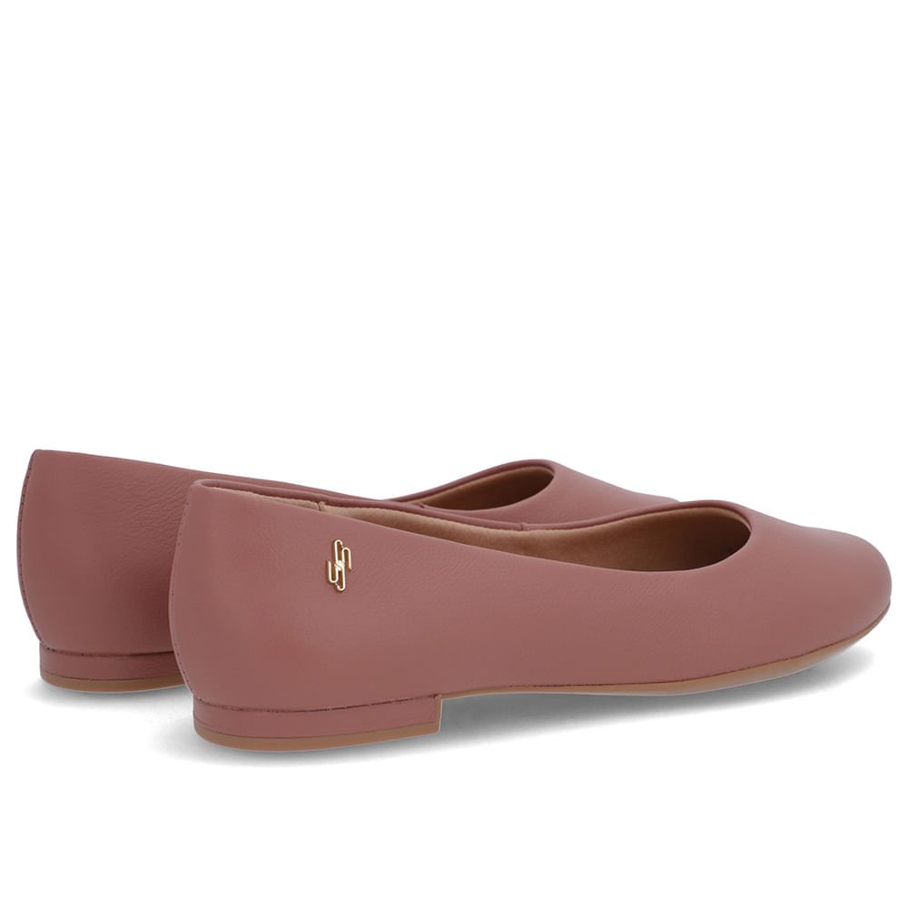 Sapatilha Rosa Vintage Couro Lisa Rosa 3
