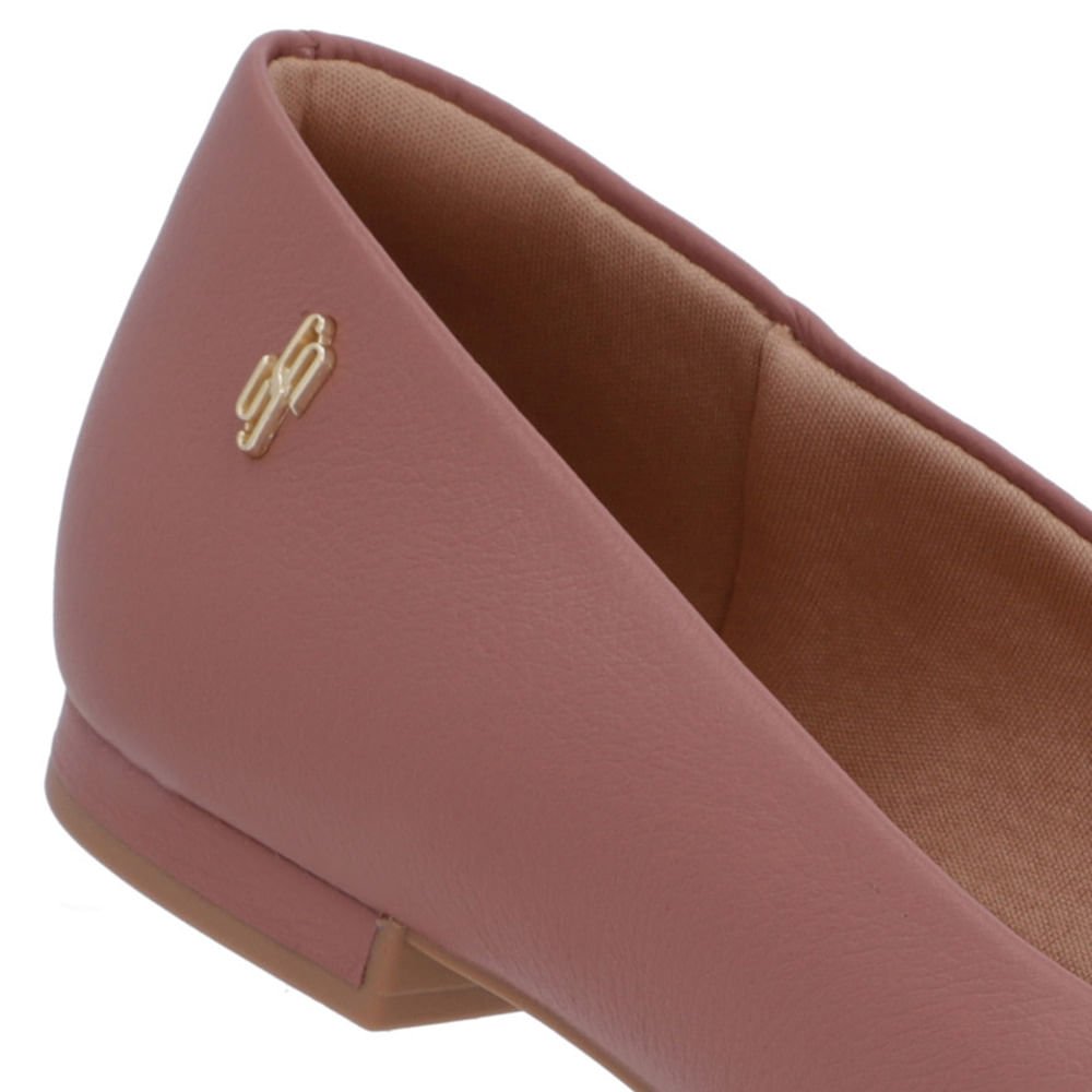 Sapatilha Rosa Vintage Couro Lisa Rosa 4