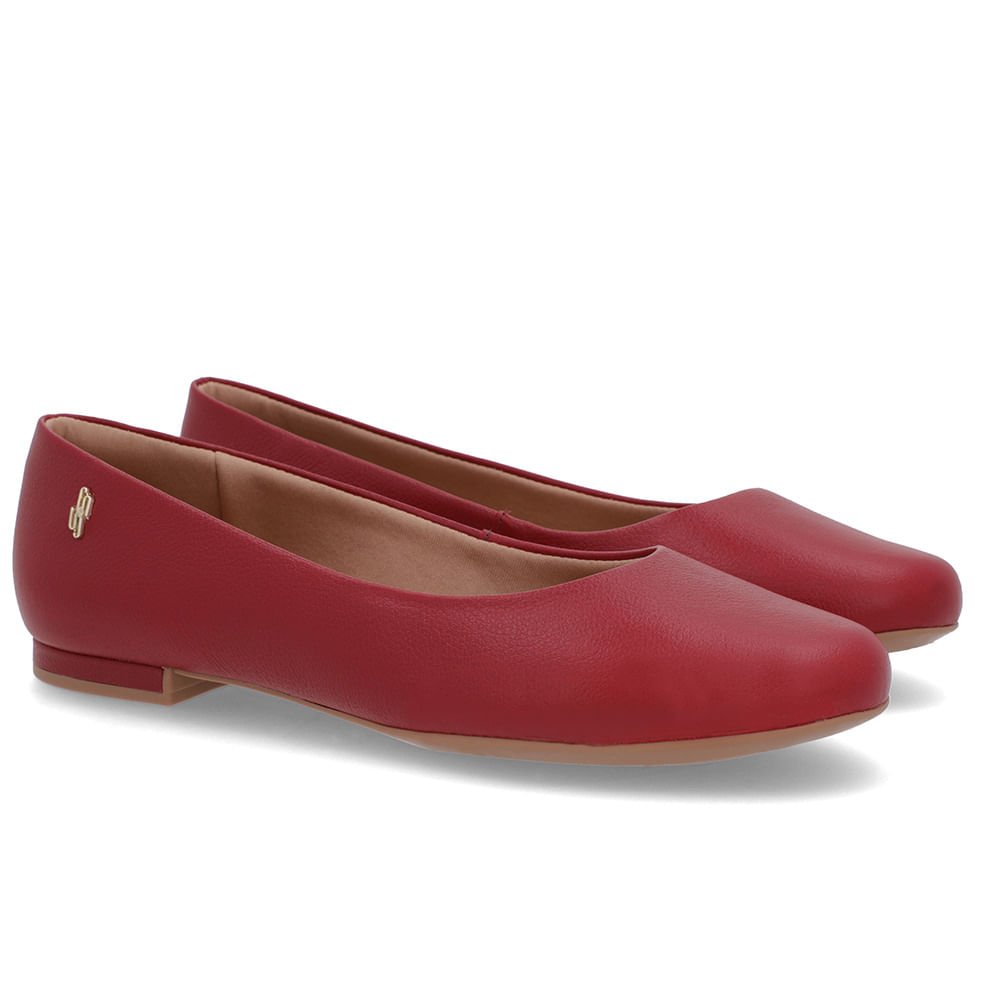 Sapatilha Vermelha Couro Lisa Vermelho 2
