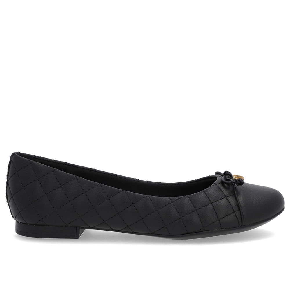 Sapatilha Preta Couro Matelassê Preto 1