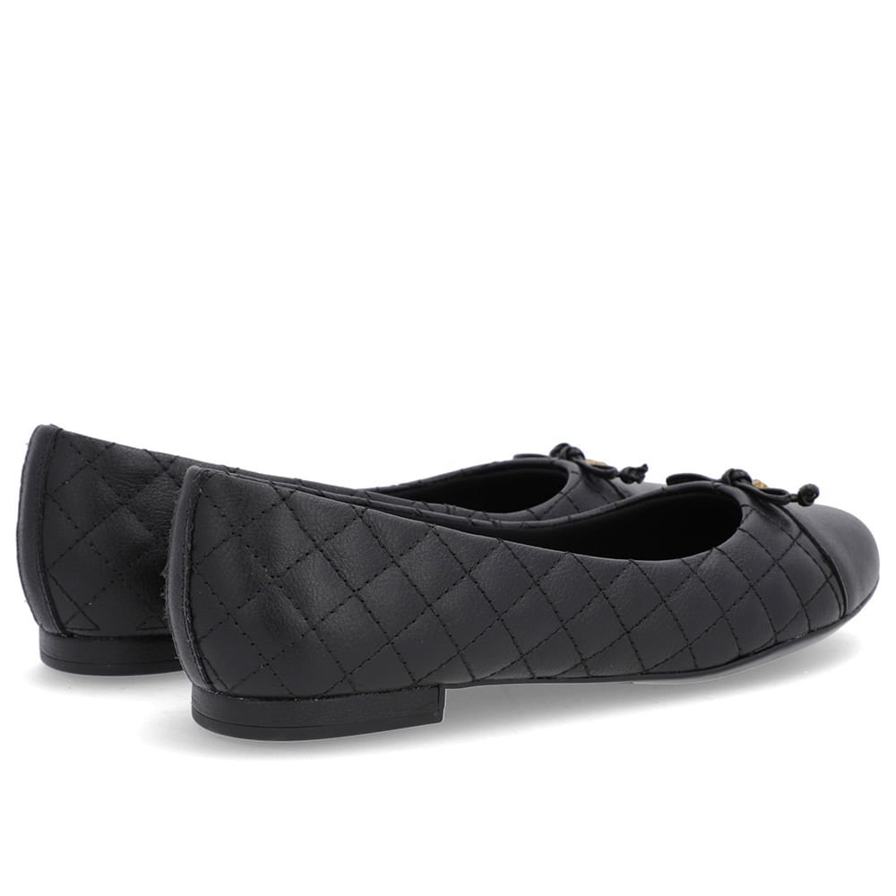 Sapatilha Preta Couro Matelassê Preto 3