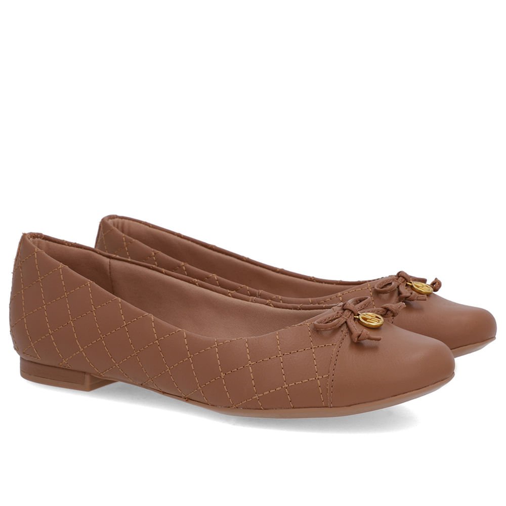 Sapatilha Marrom Caramelo Couro Matelassê Marrom 2