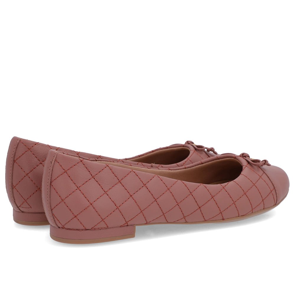 Sapatilha Rosa Vintage Couro Matelassê Rosa 3