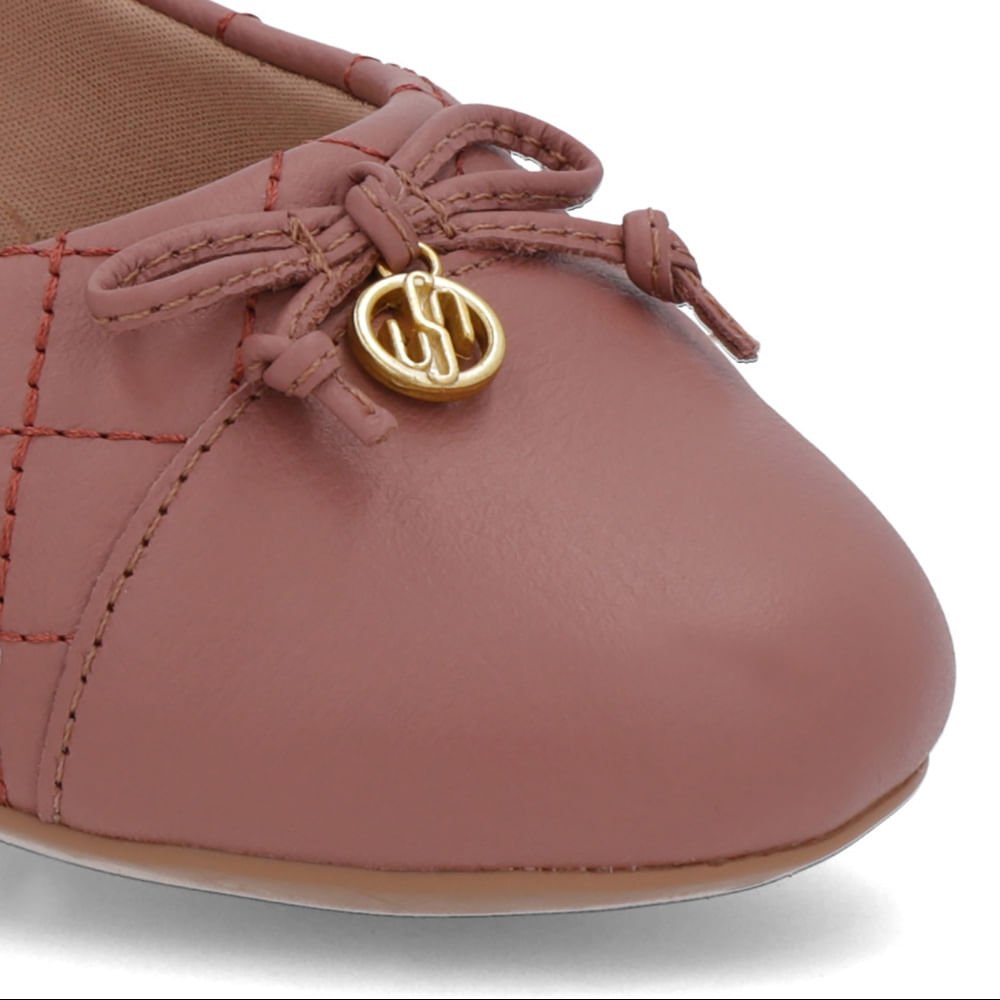 Sapatilha Rosa Vintage Couro Matelassê Rosa 4