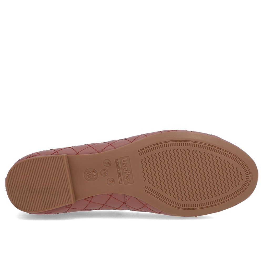 Sapatilha Rosa Vintage Couro Matelassê Rosa 5