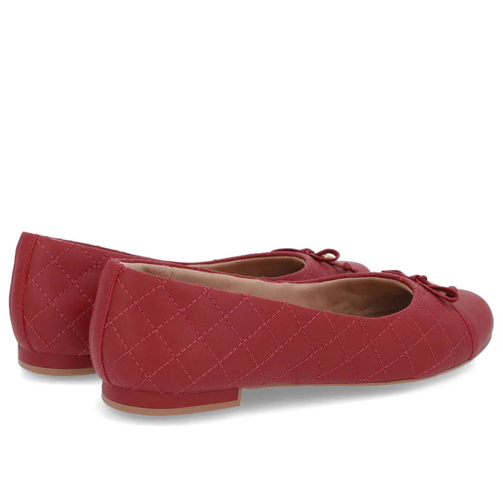 Sapatilha Vermelha Couro Matelassê Vermelho 3