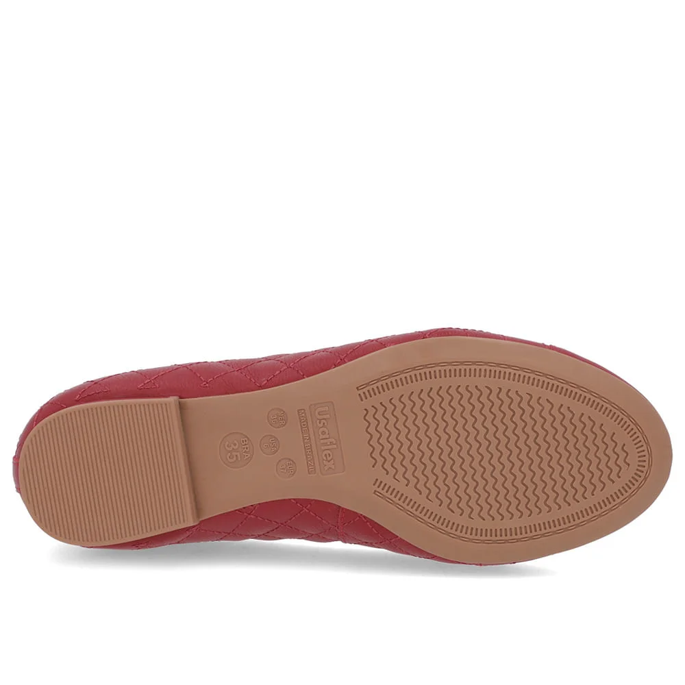 Sapatilha Vermelha Couro Matelassê Vermelho 5