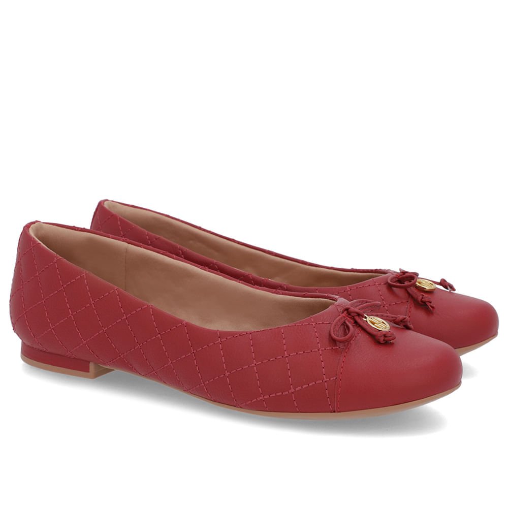 Sapatilha Vermelha Couro Matelassê Vermelho 2