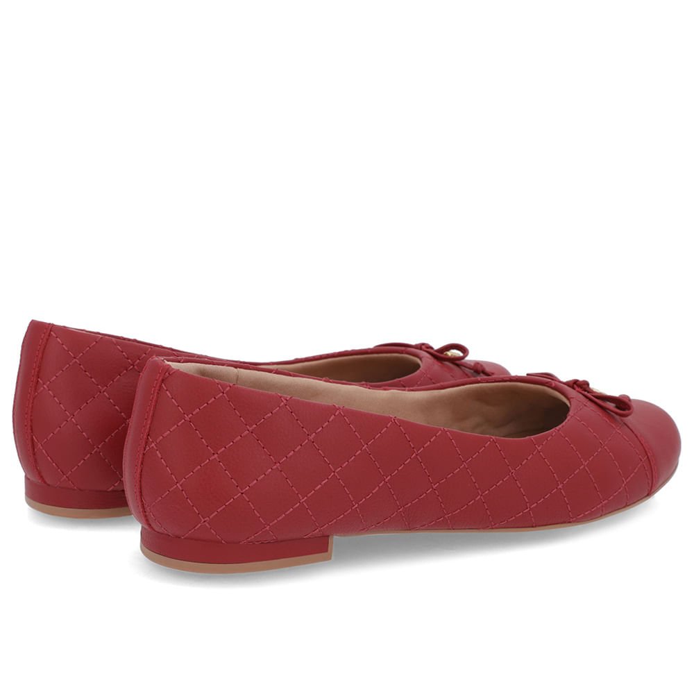 Sapatilha Vermelha Couro Matelassê Vermelho 3