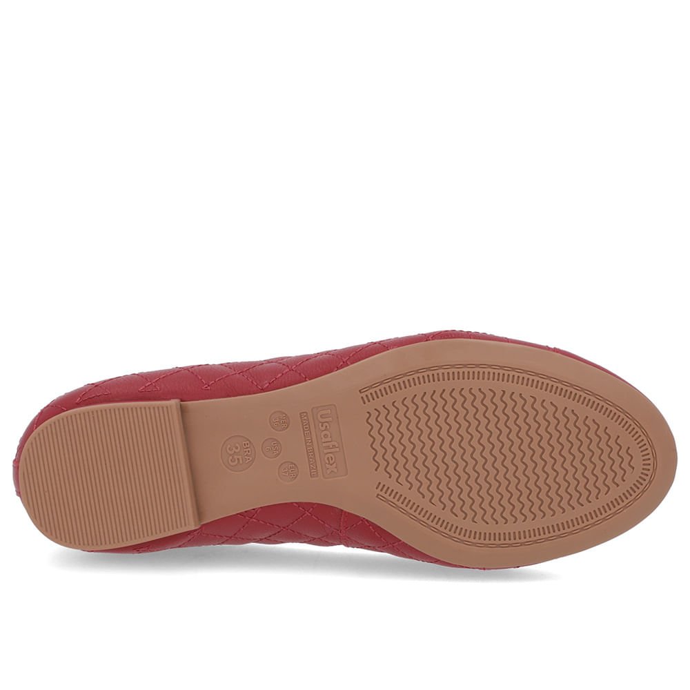 Sapatilha Vermelha Couro Matelassê Vermelho 5