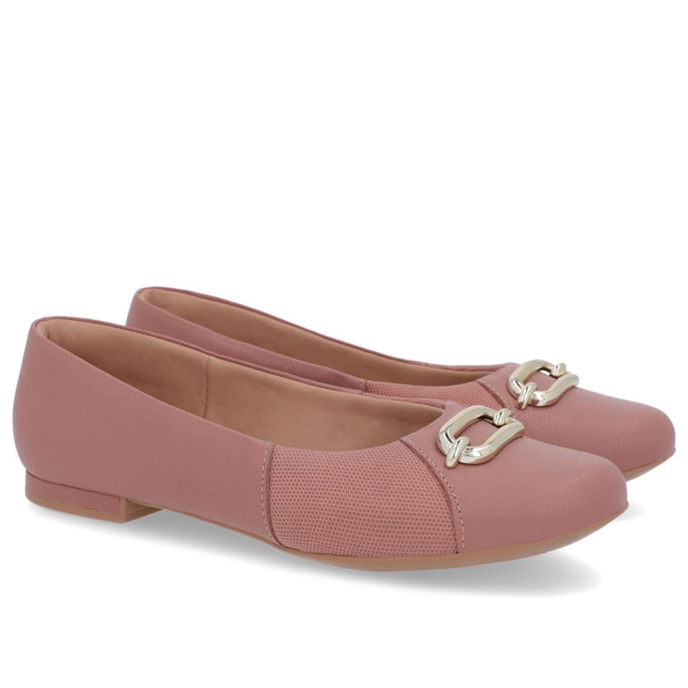 Sapatilha Rosa Vintage Couro Lateral Tecido Rosa 2