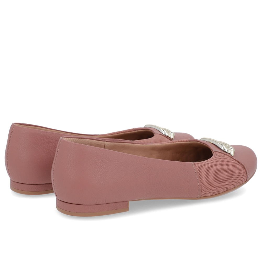 Sapatilha Rosa Vintage Couro Lateral Tecido Rosa 3