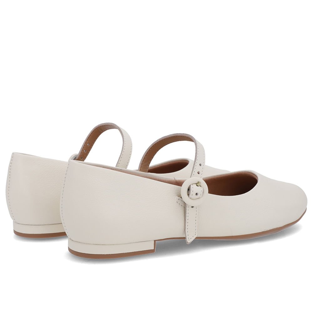 Sapatilha Branca Marfim Couro Tira Branco 3