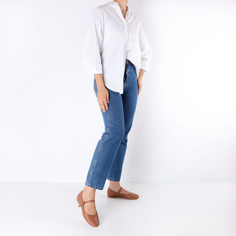 Sapatilha Marrom Caramelo Couro Tira Marrom 4